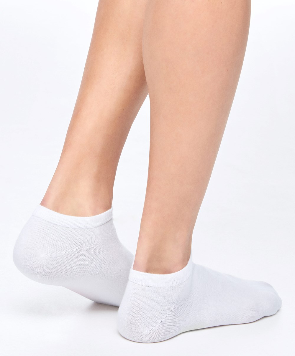 Oysho 2 Pairs Of Modal Trainer Socks ασπρα | EDXCWI-185