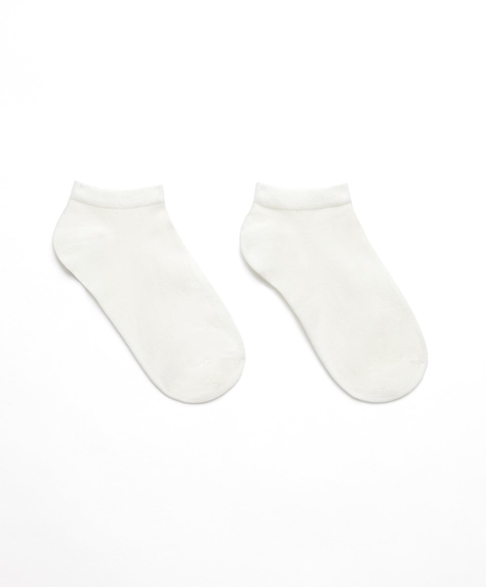 Oysho 2 Pairs Of Modal Trainer Socks ασπρα | EDXCWI-185