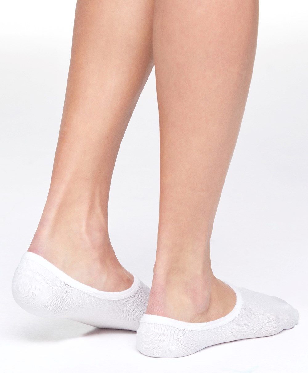 Oysho 3 Pairs Of Polyamide Sports Footsies ασπρα | SRJFQU-526