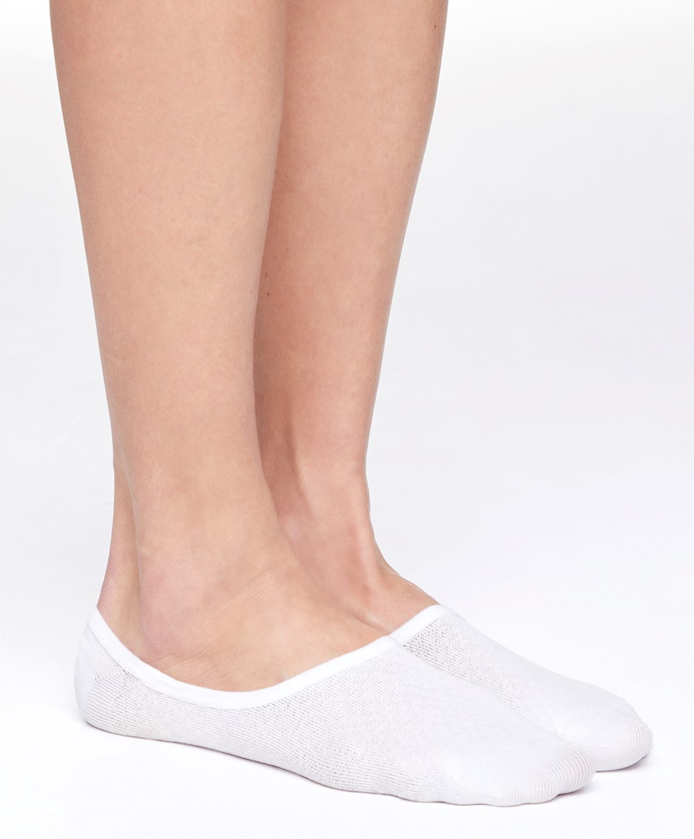 Oysho 3 Pairs Of Polyamide Sports Footsies ασπρα | SRJFQU-526