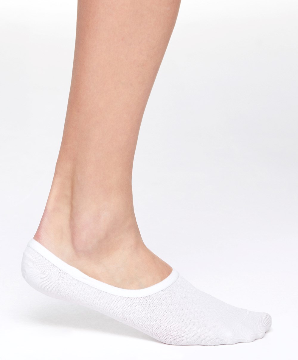 Oysho 3 Pairs Of Polyamide Sports Footsies ασπρα | SRJFQU-526