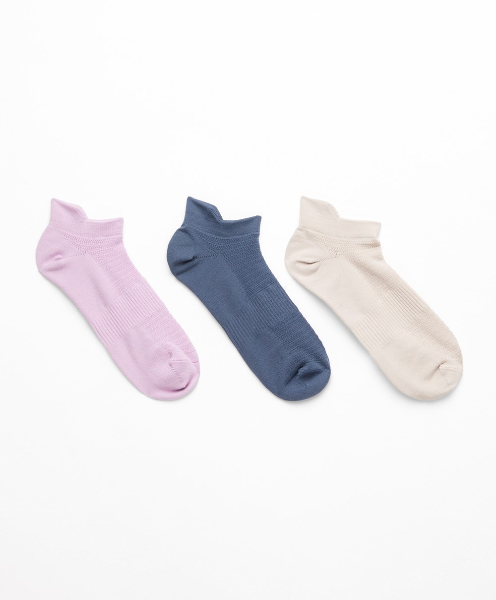 Oysho 3 Pairs Of Polyamide Sports Sneaker Socks Soft Mauve | YCVNBP-503