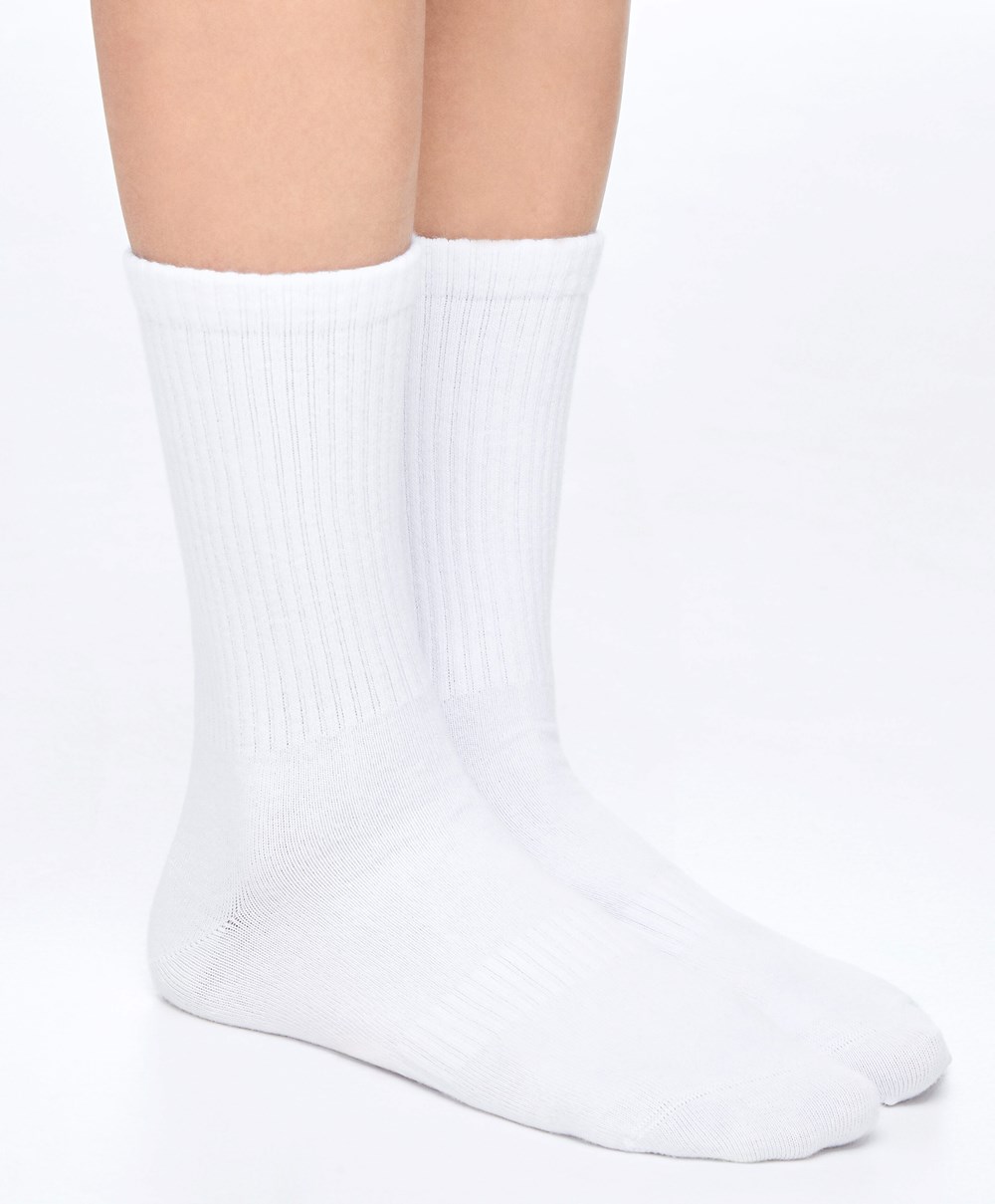 Oysho 3 Pairs Of Sports βαμβακερα κλασικα Socks ασπρα | EFOUGN-431