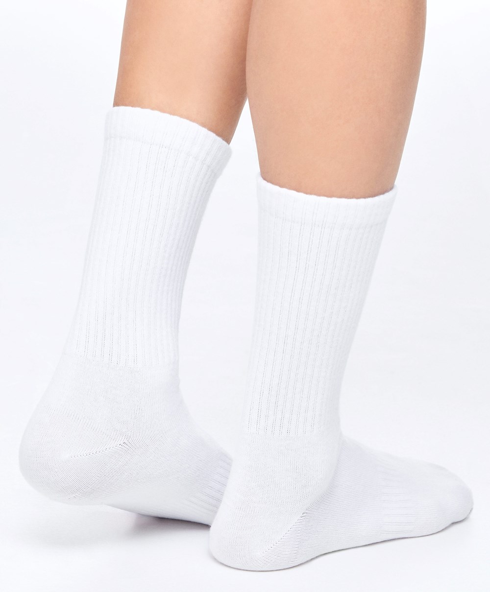 Oysho 3 Pairs Of Sports βαμβακερα κλασικα Socks ασπρα | EFOUGN-431