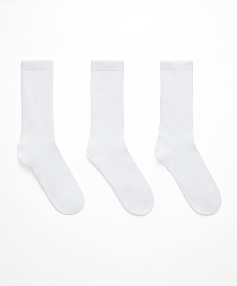 Oysho 3 Pairs Of Sports βαμβακερα κλασικα Socks ασπρα | EFOUGN-431