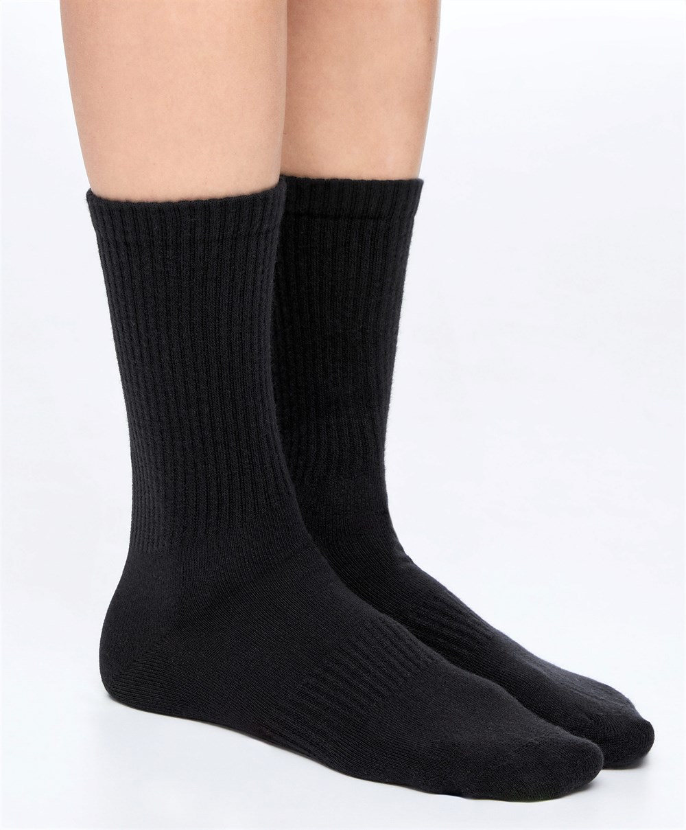 Oysho 3 Pairs Of Sports βαμβακερα κλασικα Socks μαυρα | YJDEFV-816