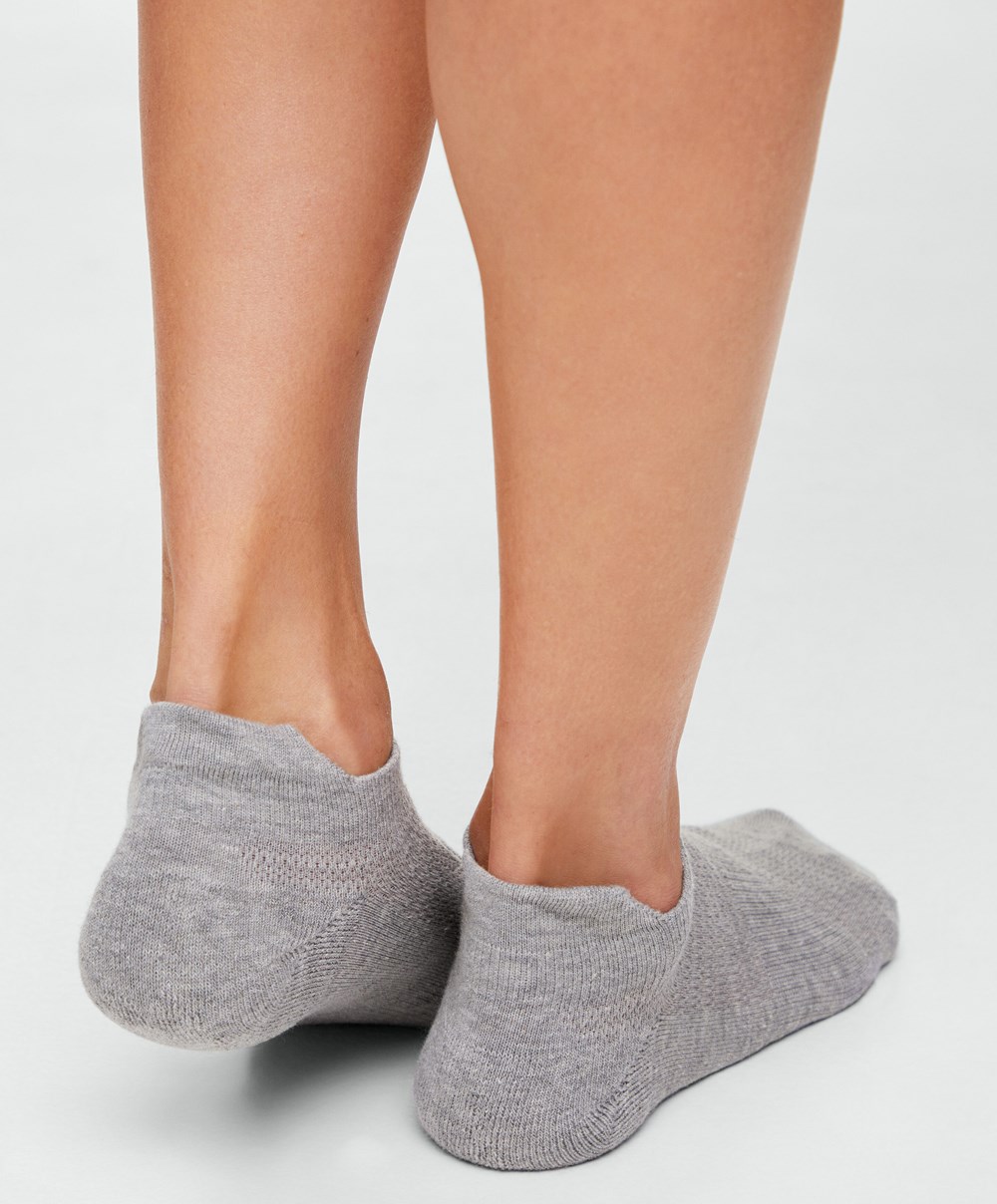 Oysho 3 Pairs Of βαμβακερα Sports Trainer Socks γκρι | VCKYSG-584