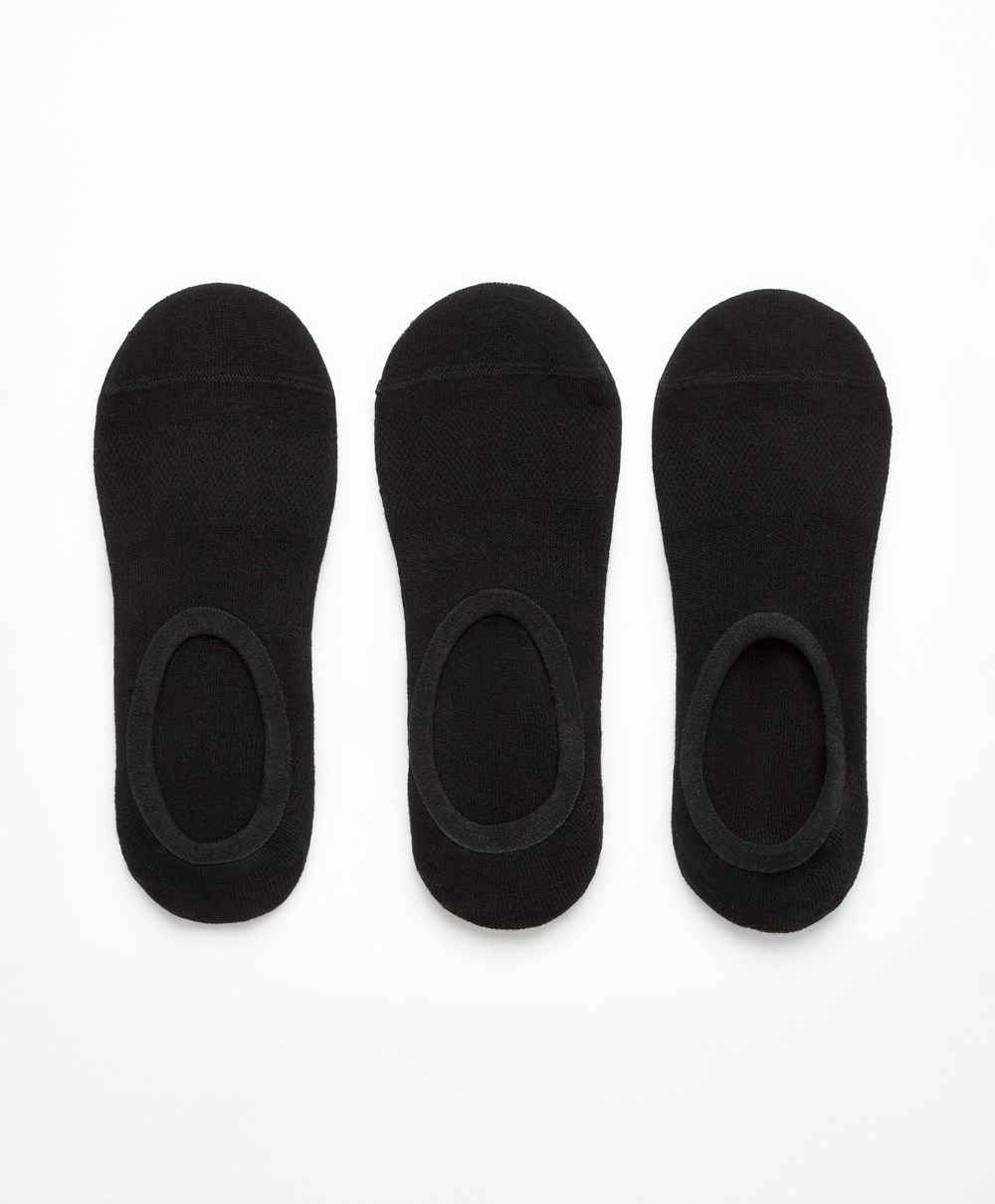 Oysho 3 Pairs Of βαμβακερα Αθλητικά Footsies μαυρα | DGEIXY-719