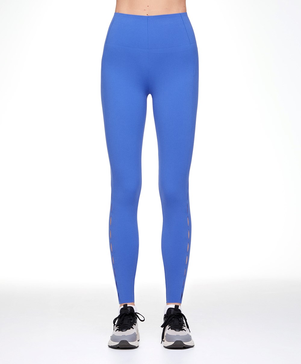 Oysho 65cm Cut-out Compressive Ankle-length Leggings μπλε | UNYVRO-072