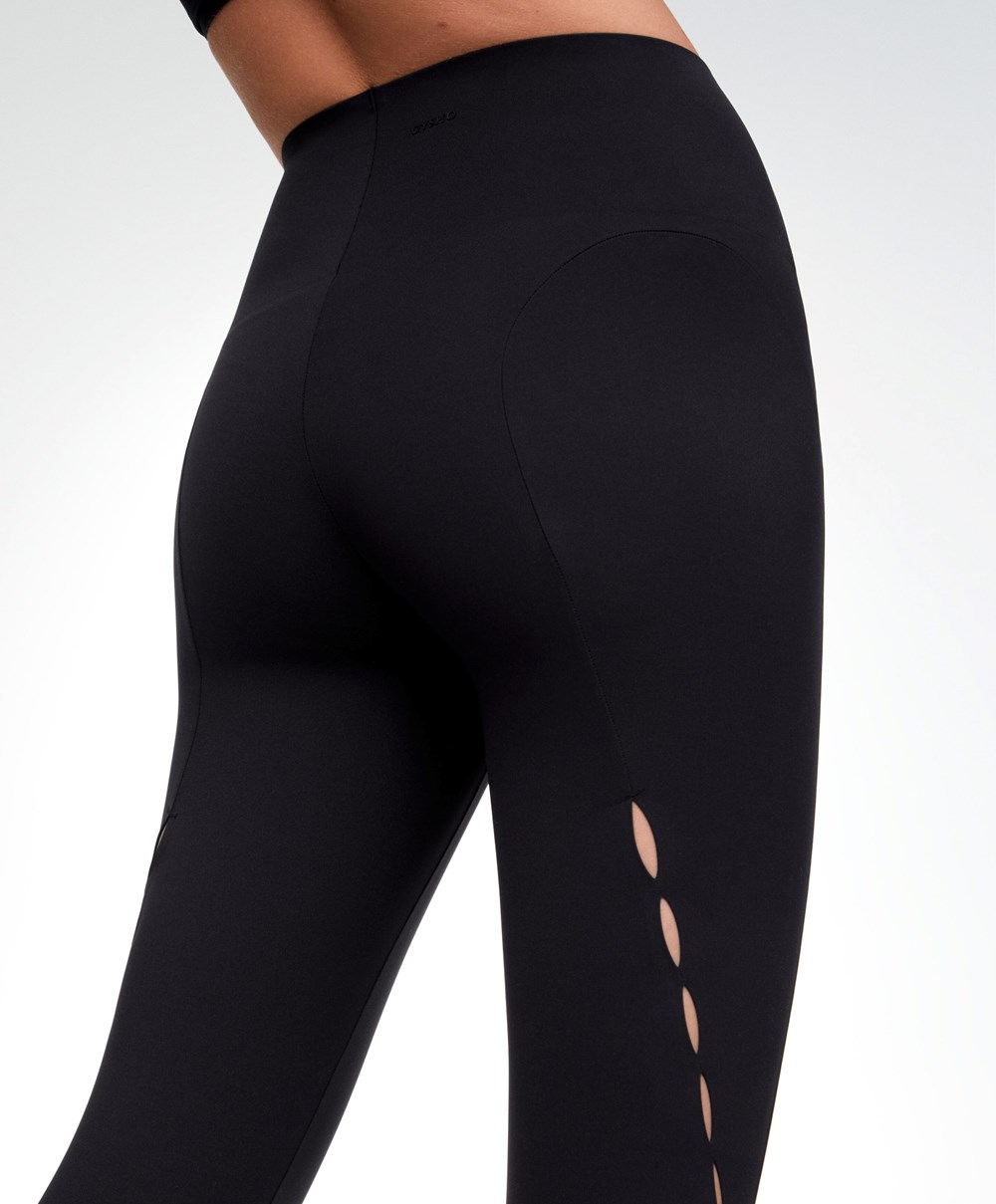 Oysho 65cm Cut-out Compressive Ankle-length Leggings μαυρα | ZSOLBM-810