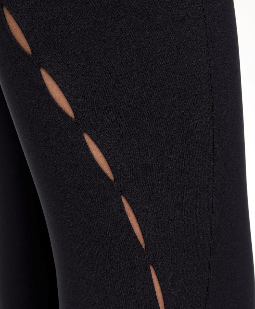 Oysho 65cm Cut-out Compressive Ankle-length Leggings μαυρα | ZSOLBM-810