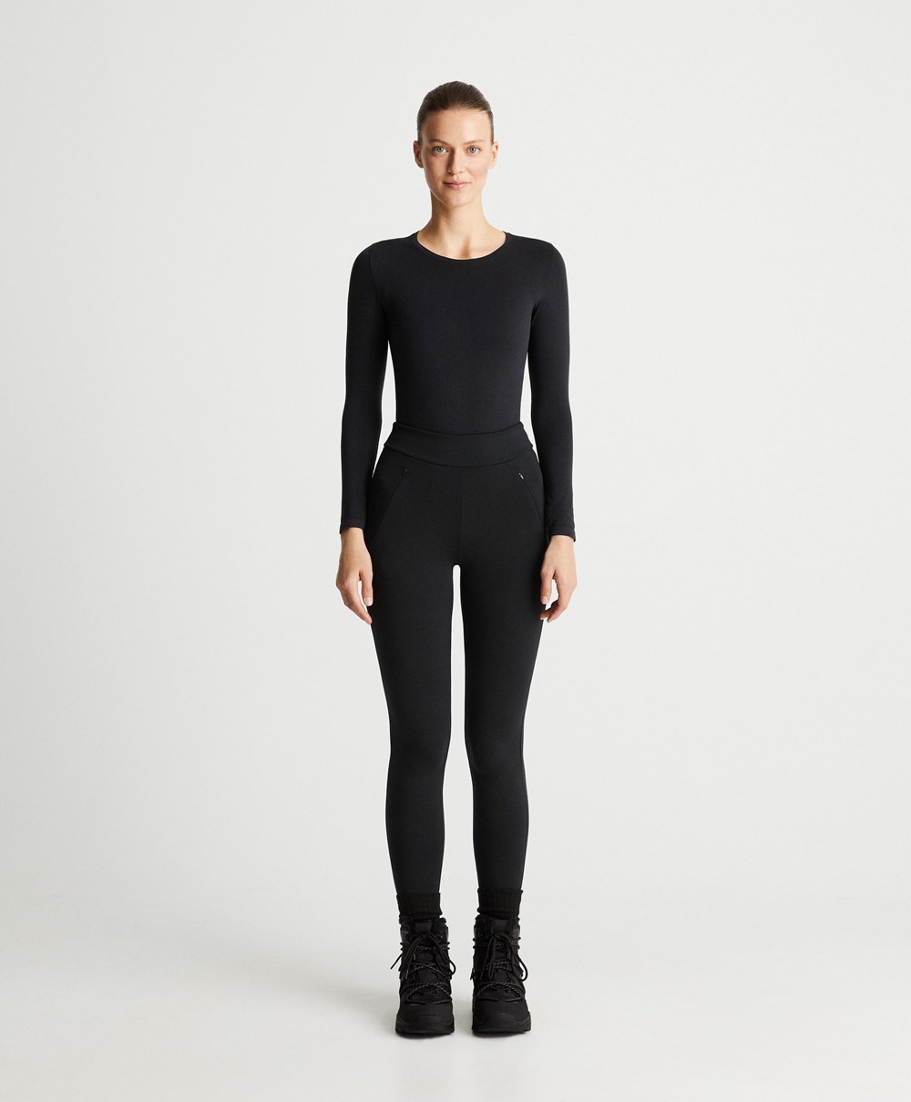 Oysho 70cm Warm Leggings μαυρα | NHPSYL-704