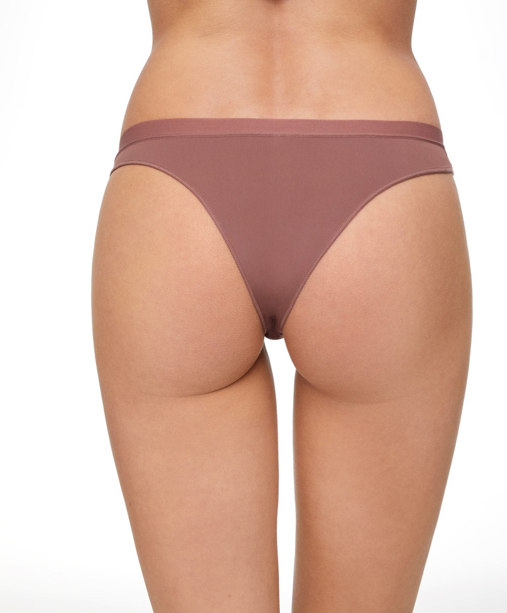 Oysho 7 Pantone™ Polyamide Brazilian Briefs καφε | PXOMSB-961