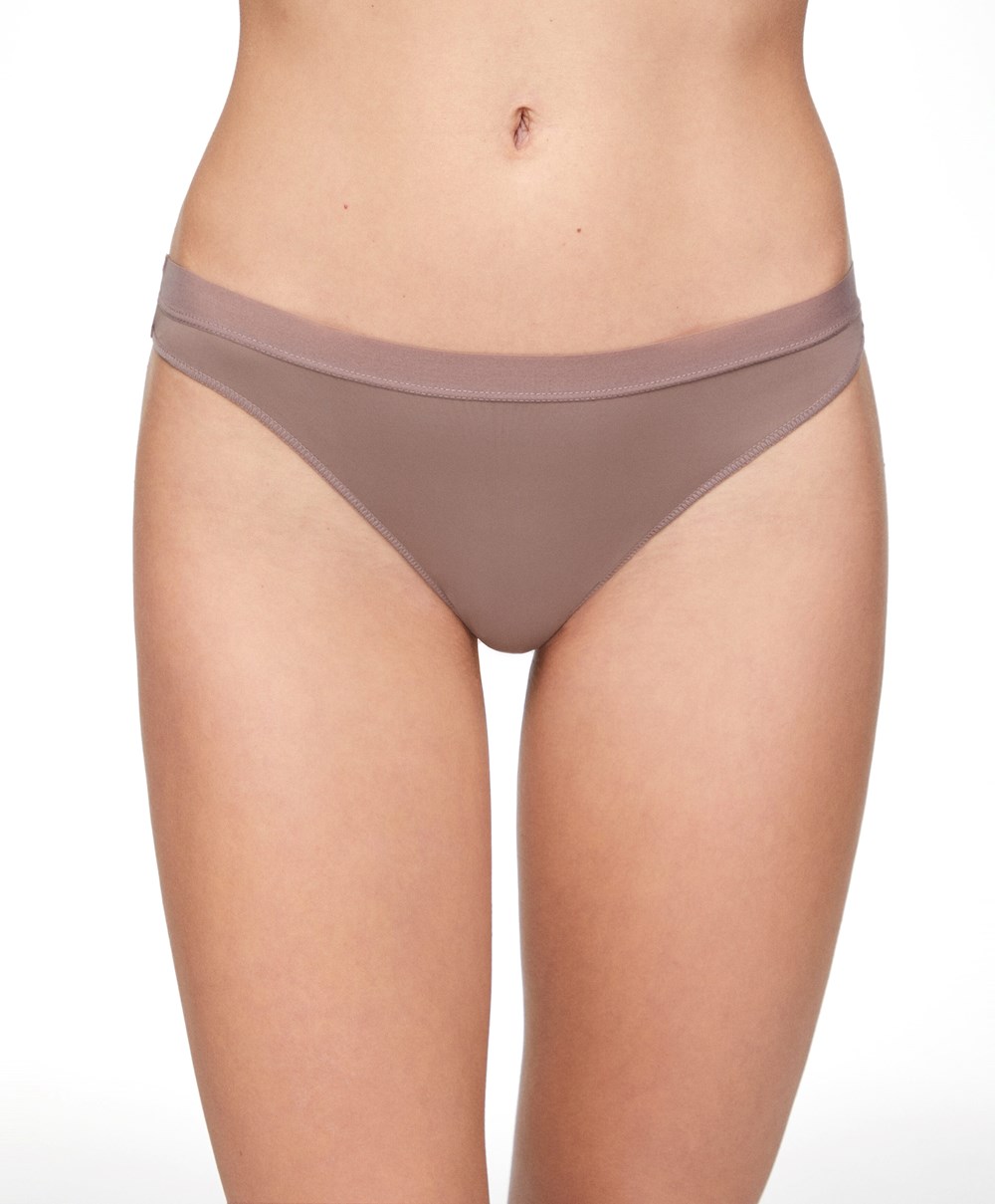 Oysho 7 Pantone™ Polyamide Brazilian Briefs καφε | PXOMSB-961