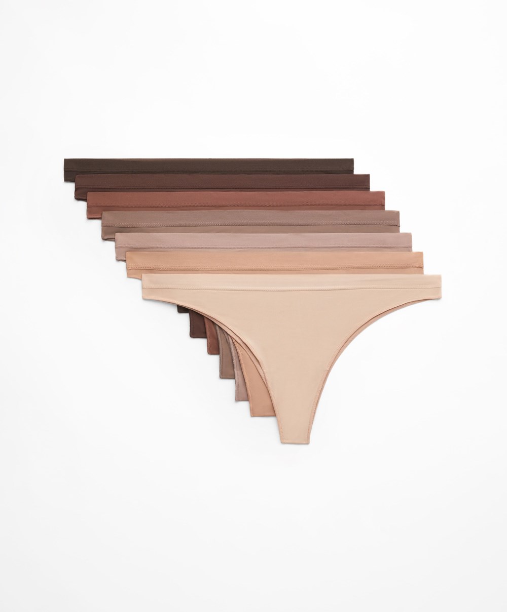 Oysho 7 Pantone™ Polyamide Brazilian Briefs καφε | PXOMSB-961