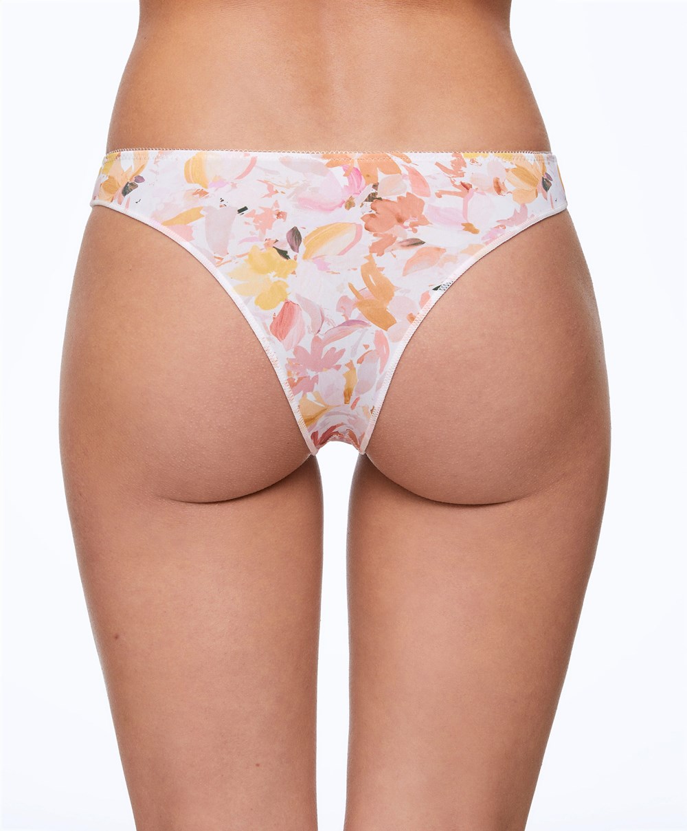 Oysho 7 Printed Polyamide Brazilian Briefs μπλε | JUICPQ-468