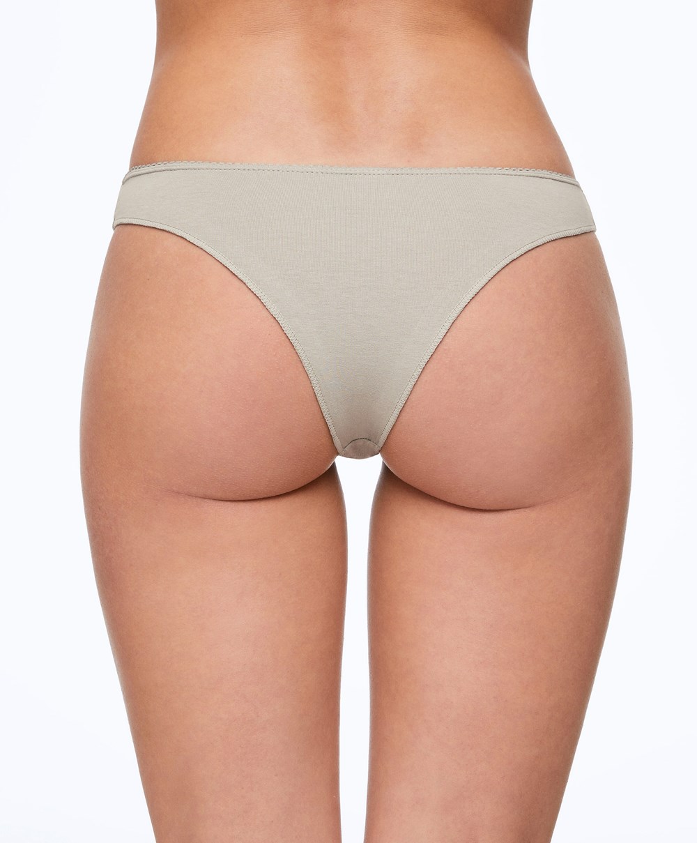 Oysho 7 βαμβακερα Brazilian Briefs Mauve Melange | JZNCSO-512