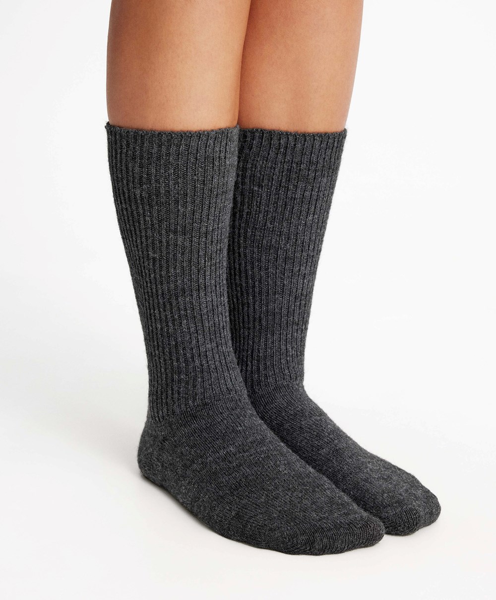 Oysho Alpaca κλασικα Socks σκούρο γκρι | XRANPU-942