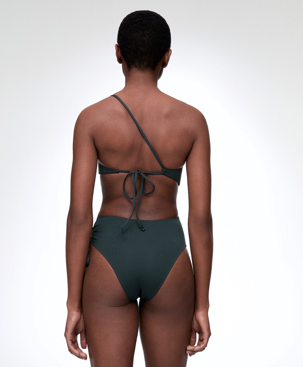 Oysho Asymmetric Trikini βαθυ πρασινο | QMRWXZ-920