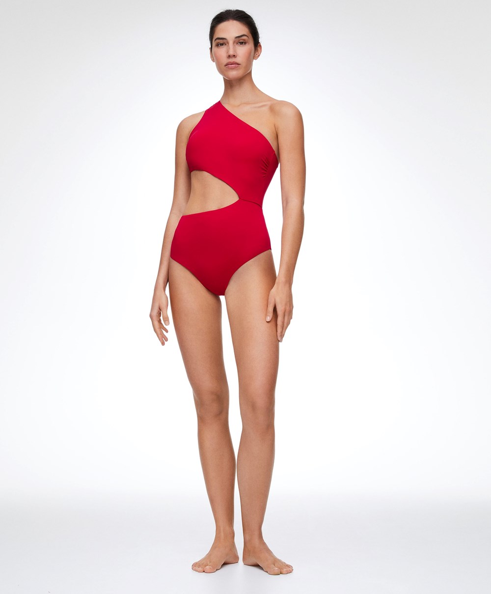 Oysho Asymmetric Trikini κοκκινα | YDTMQV-254