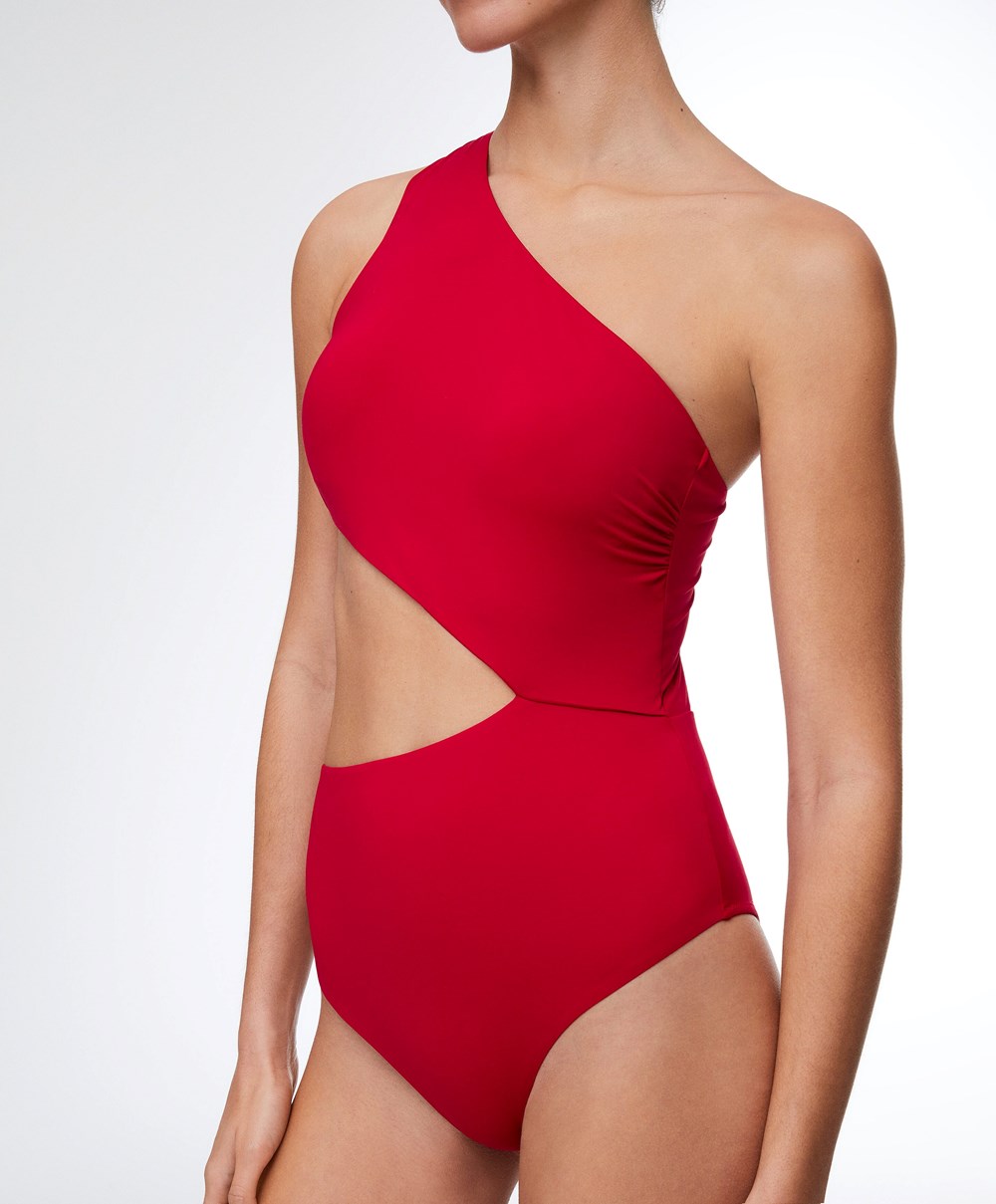 Oysho Asymmetric Trikini κοκκινα | YDTMQV-254