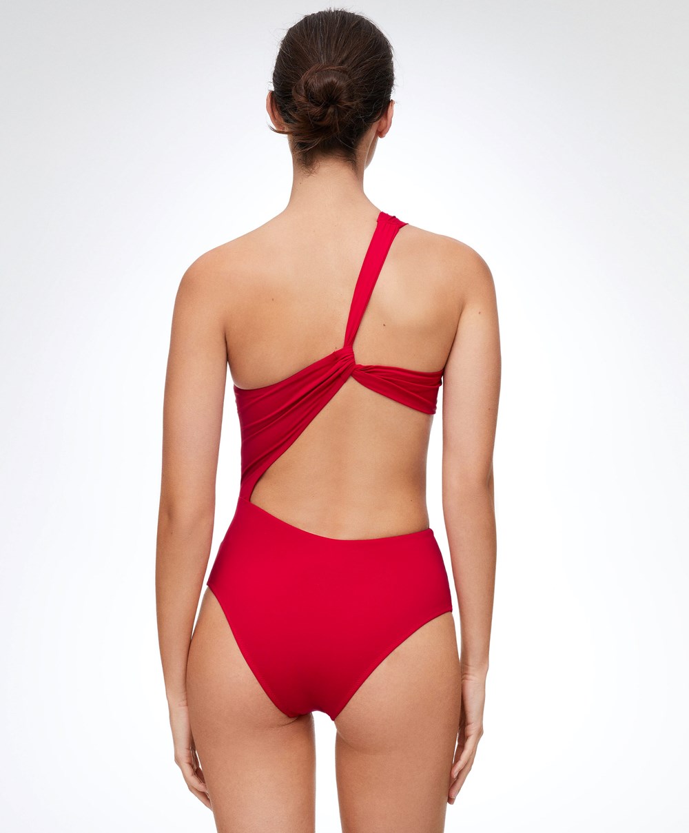 Oysho Asymmetric Trikini κοκκινα | YDTMQV-254