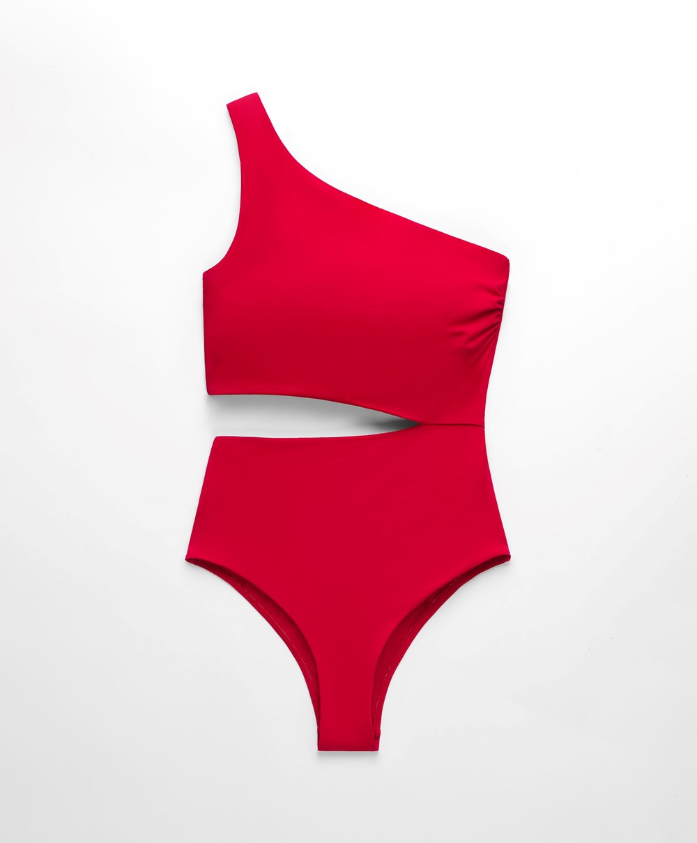 Oysho Asymmetric Trikini κοκκινα | YDTMQV-254