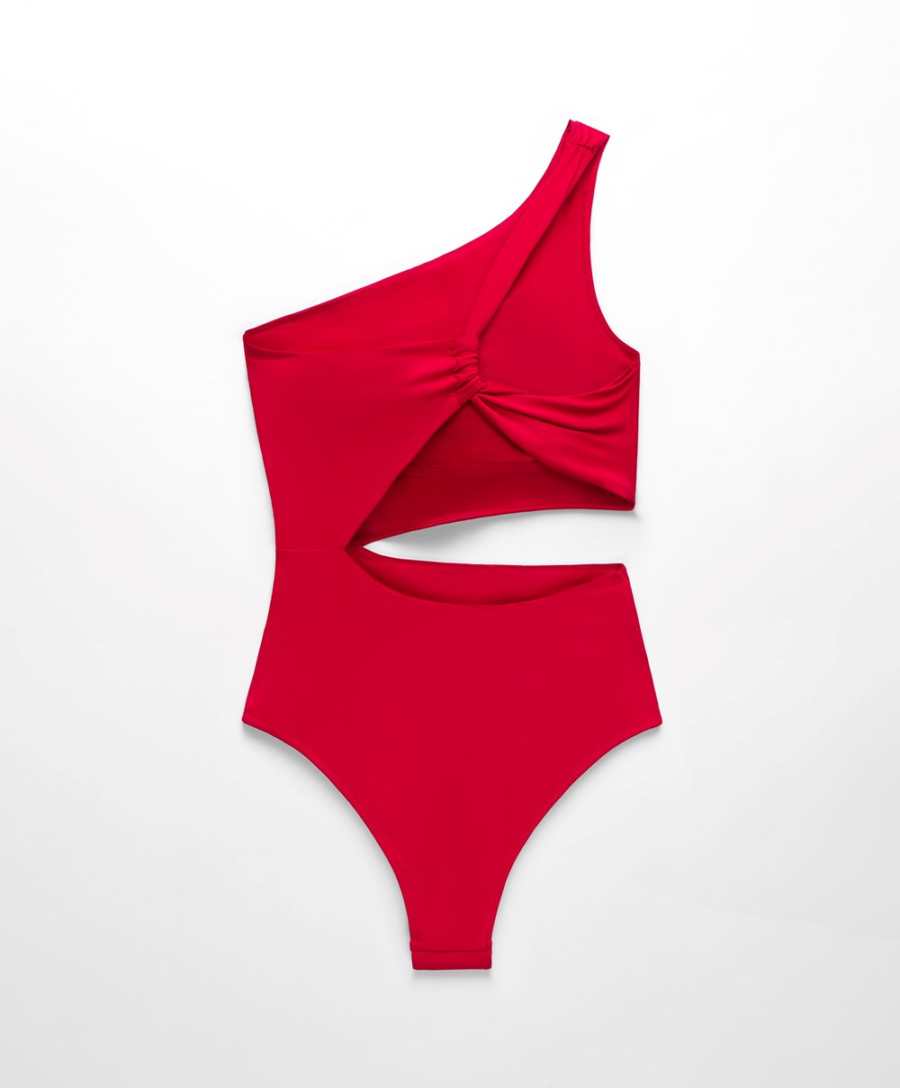 Oysho Asymmetric Trikini κοκκινα | YDTMQV-254