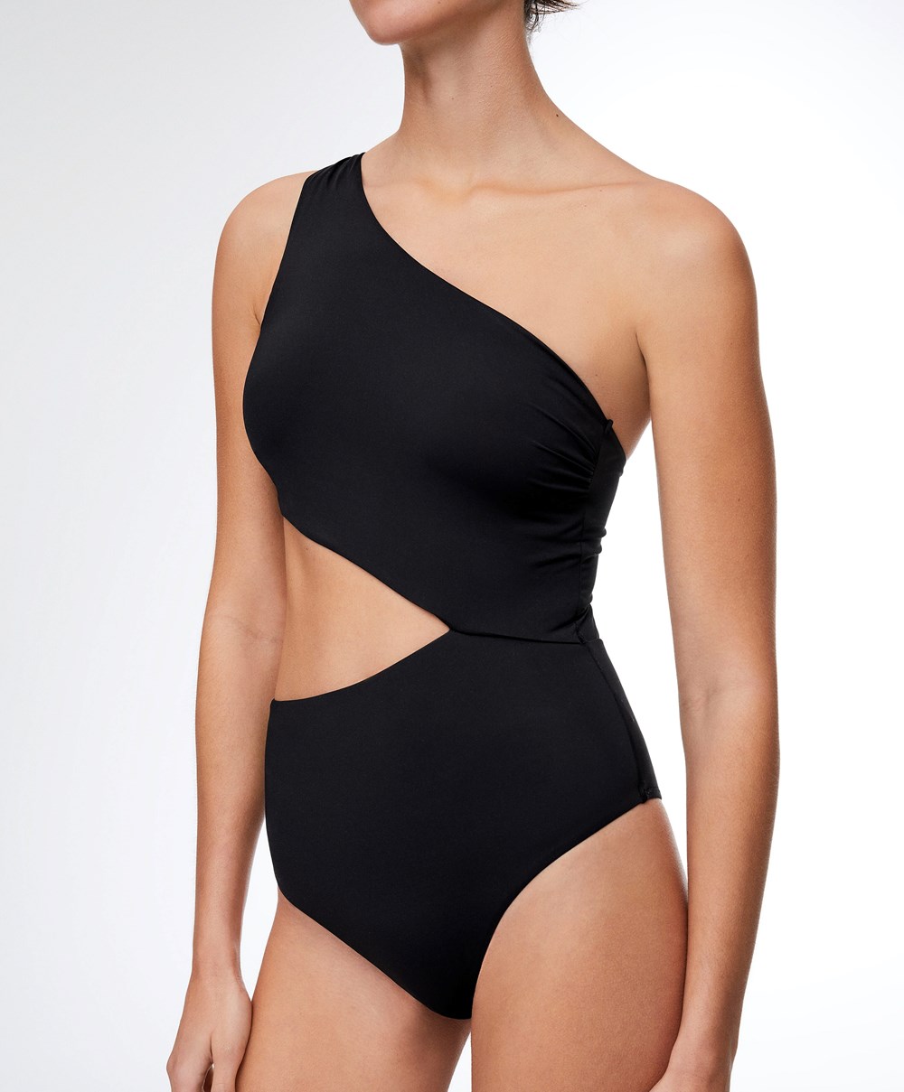 Oysho Asymmetric Trikini μαυρα | QVWAOZ-038