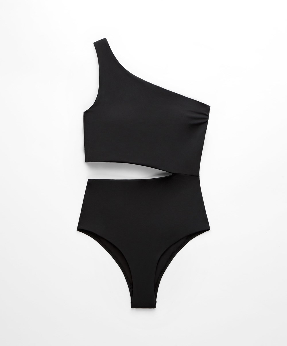 Oysho Asymmetric Trikini μαυρα | QVWAOZ-038