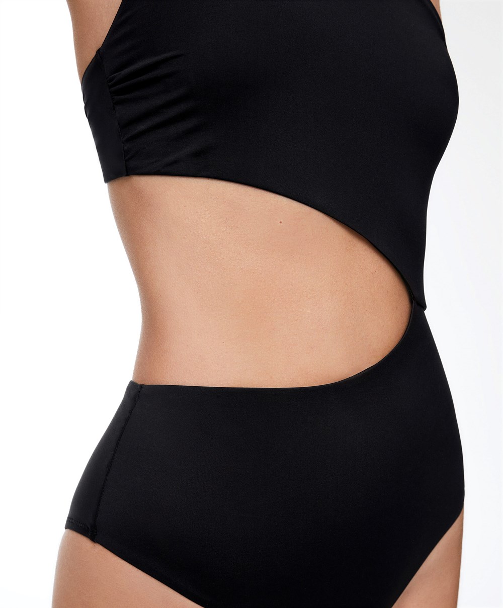 Oysho Asymmetric Trikini μαυρα | QVWAOZ-038