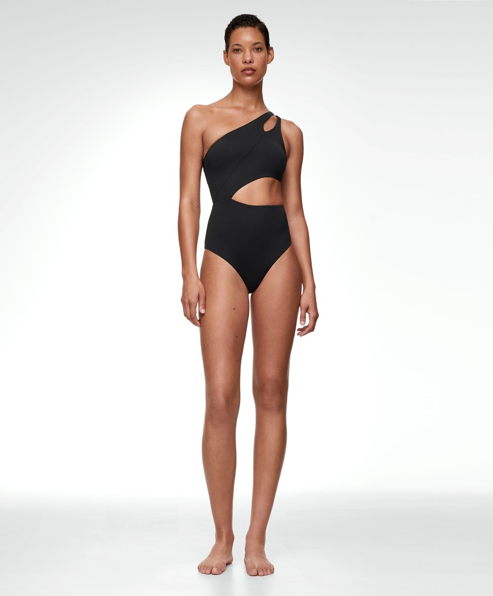 Oysho Asymmetric Twist Trikini μαυρα | RDWATJ-034