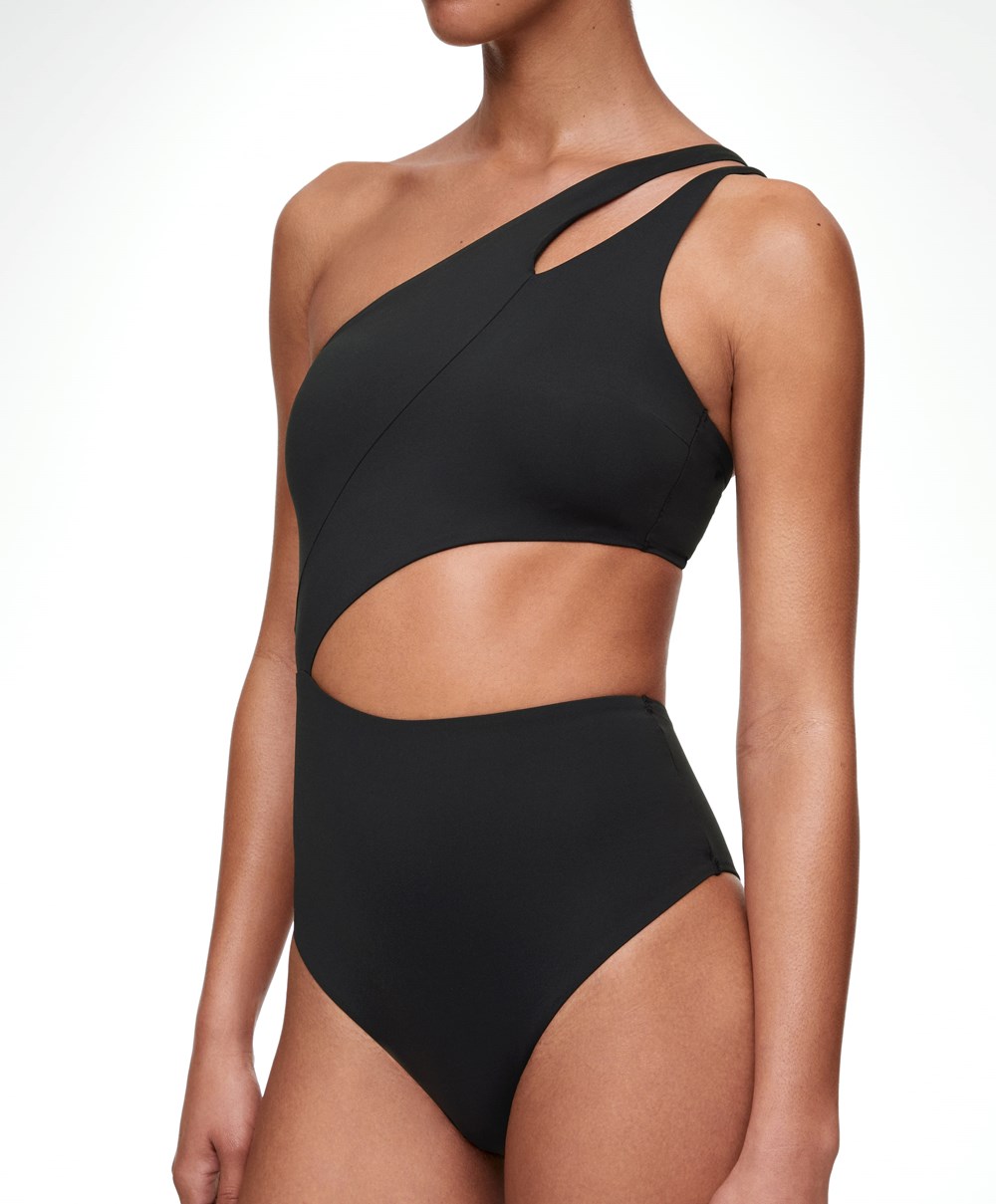 Oysho Asymmetric Twist Trikini μαυρα | RDWATJ-034