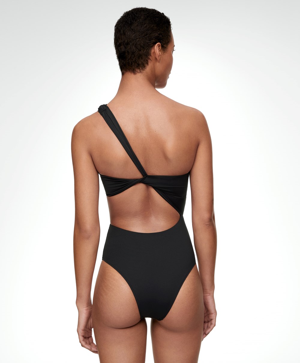 Oysho Asymmetric Twist Trikini μαυρα | RDWATJ-034