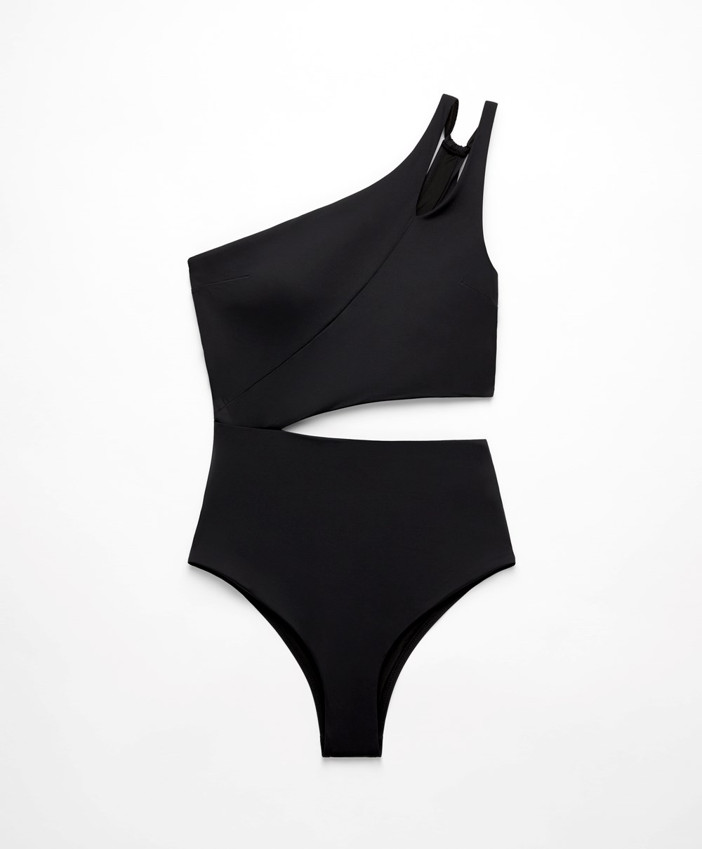 Oysho Asymmetric Twist Trikini μαυρα | RDWATJ-034