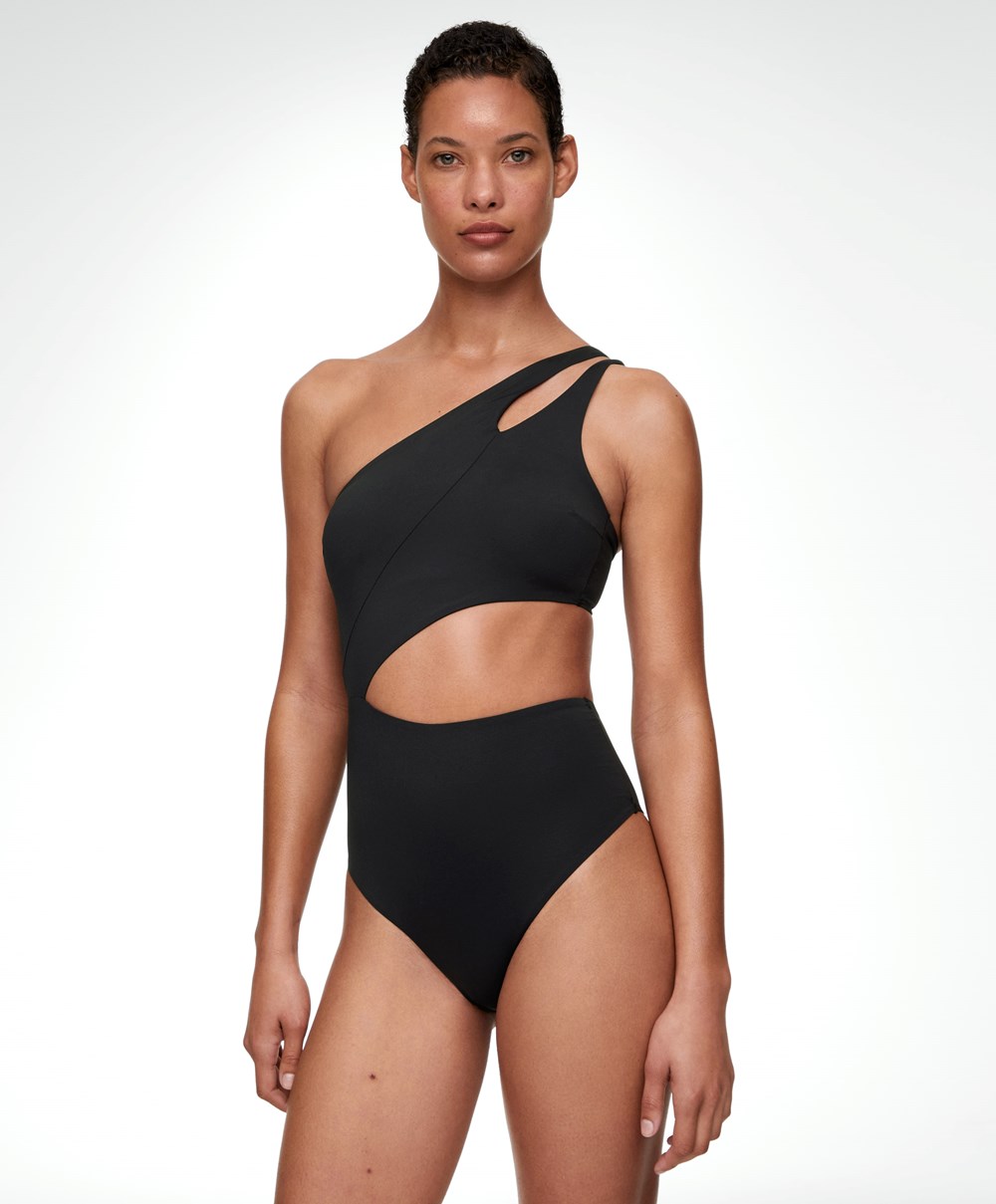 Oysho Asymmetric Twist Trikini μαυρα | RDWATJ-034