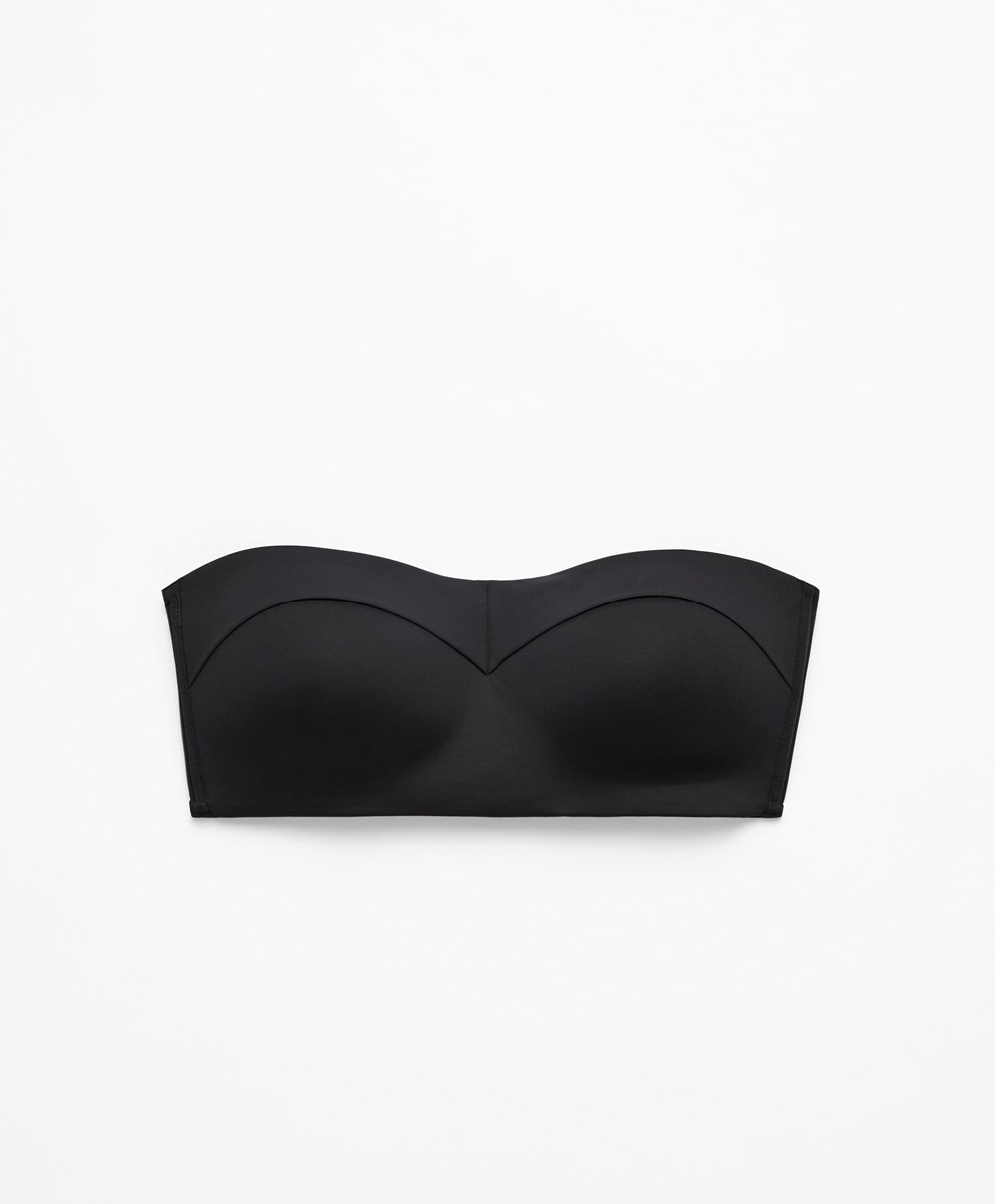 Oysho Bandeau Bustier Μπικίνι Top μαυρα | QLVMPS-710