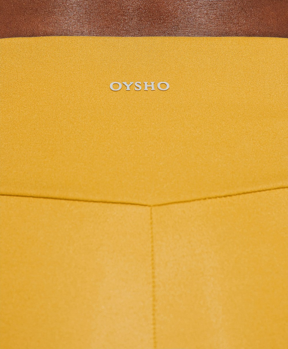 Oysho Comfortlux High-rise 10cm Hot Pants κίτρινα | AURVOB-267