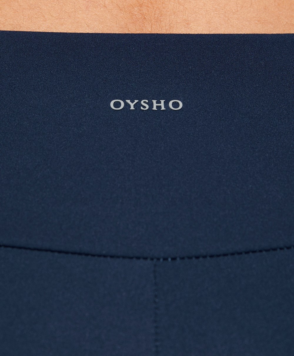 Oysho Comfortlux High-rise 10cm Hot Pants σκουρο μπλε μπλε | VHNKAU-410