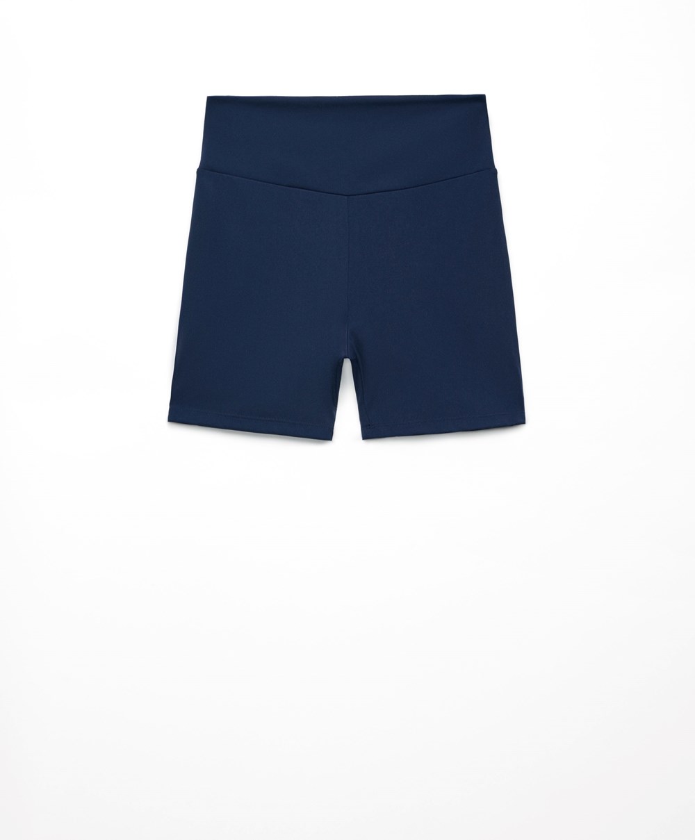 Oysho Comfortlux High-rise 10cm Hot Pants σκουρο μπλε μπλε | VHNKAU-410