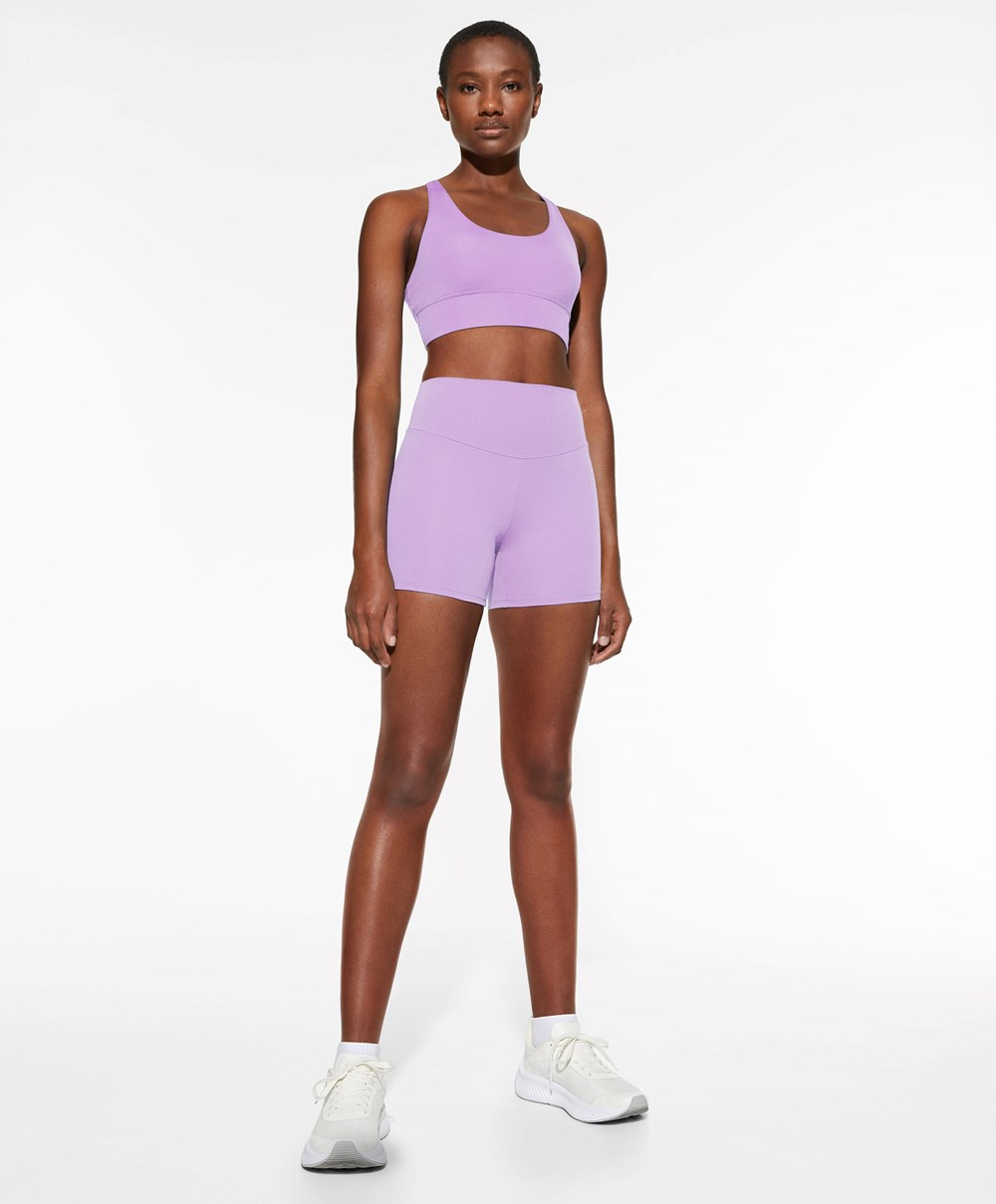 Oysho Comfortlux High-rise 10cm Hot Pants Mauve | WGULJV-863