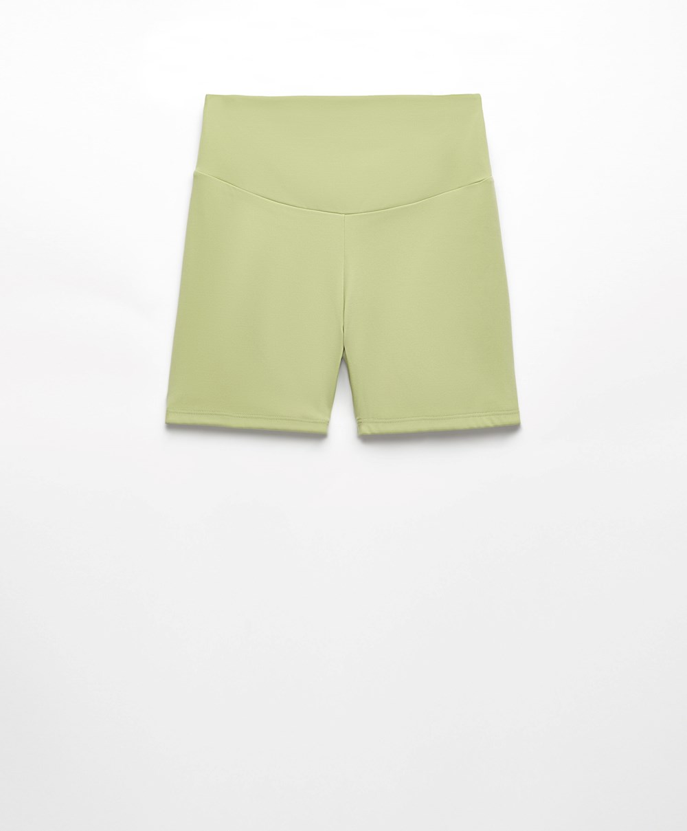 Oysho Comfortlux High-rise 10cm Hot Pants πρασινο | YAZBHO-125