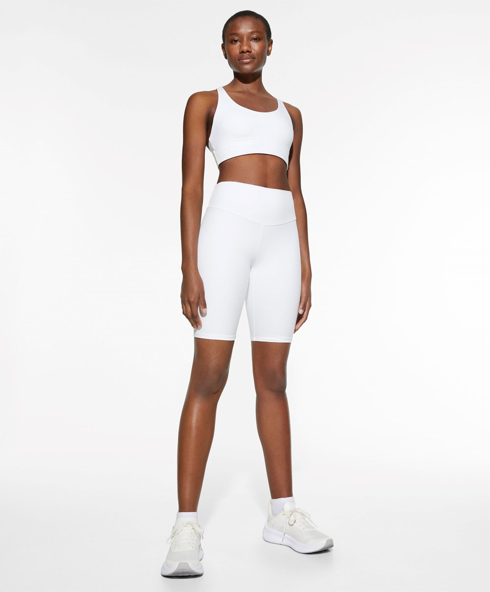 Oysho Comfortlux High-rise 25cm Cycle Leggings ασπρα | EHTGFY-603