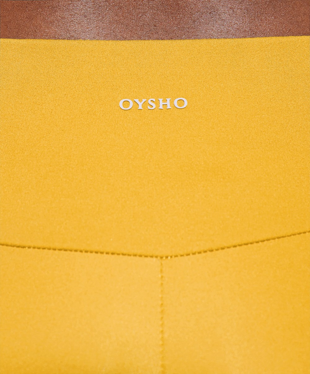 Oysho Comfortlux High-rise 25cm Cycle Leggings κίτρινα | GWEIQS-495