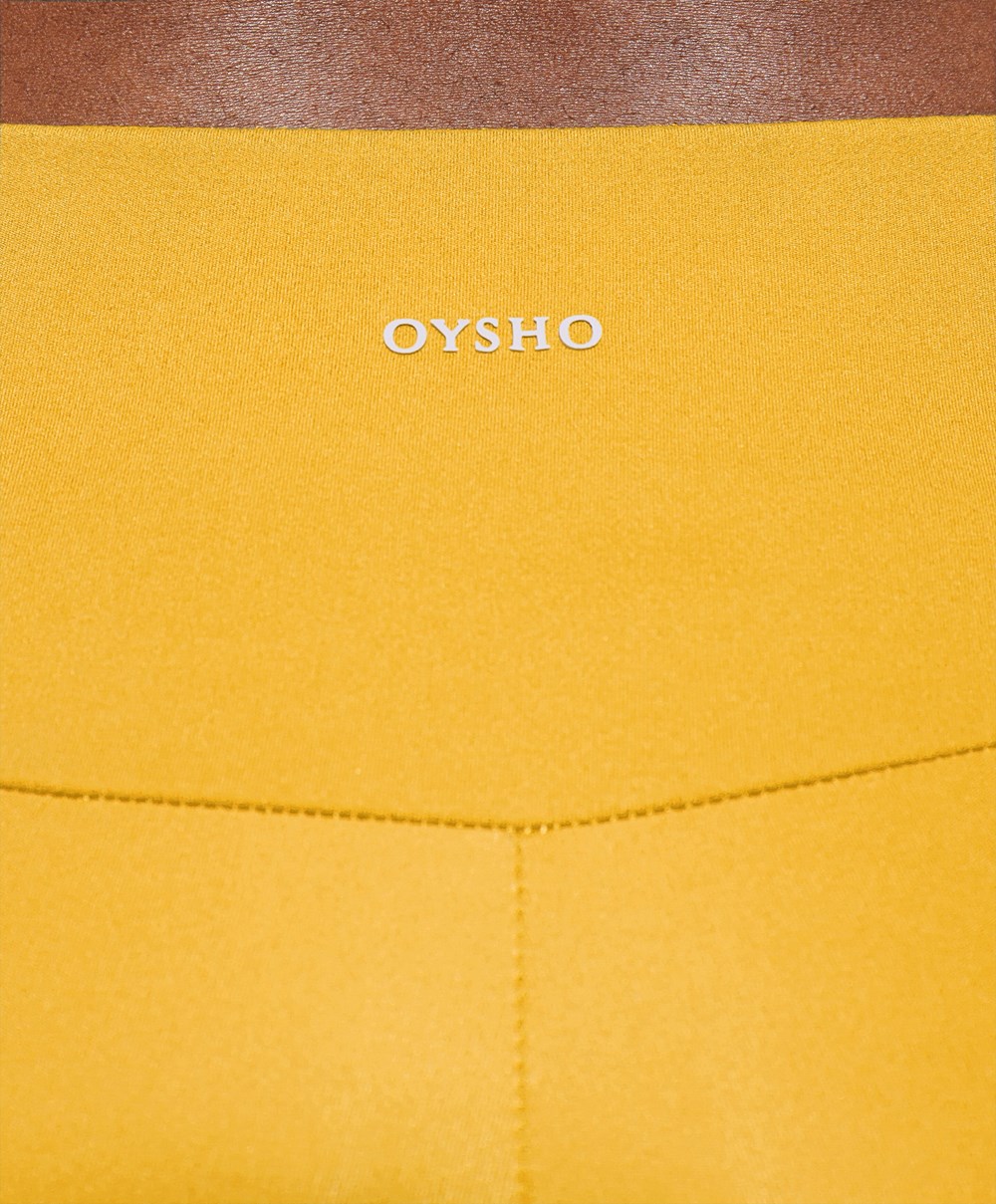 Oysho Comfortlux High-rise 25cm Cycle Leggings κίτρινα | HGNLZV-518