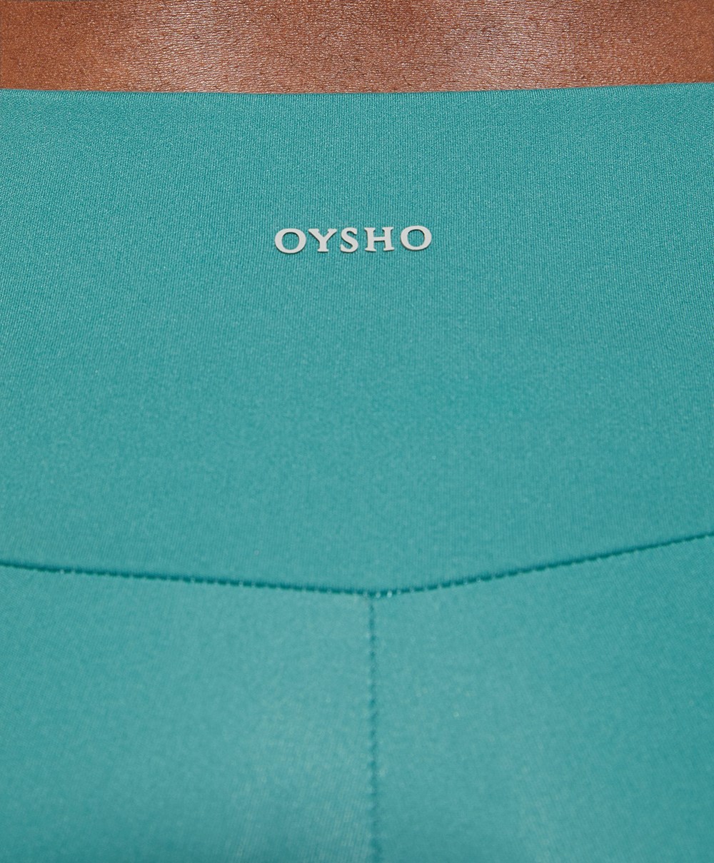 Oysho Comfortlux High-rise 25cm Cycle Leggings τυρκουάζ | IQXJWZ-091