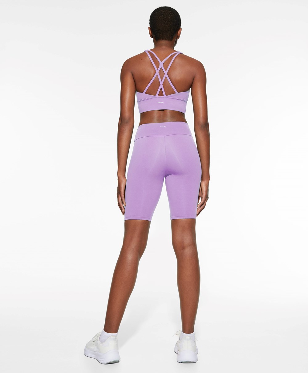 Oysho Comfortlux High-rise 25cm Cycle Leggings Mauve | VEPJFR-089