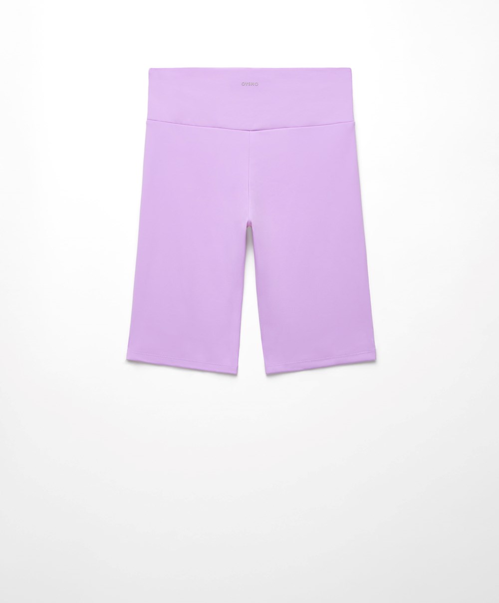 Oysho Comfortlux High-rise 25cm Cycle Leggings Mauve | VEPJFR-089