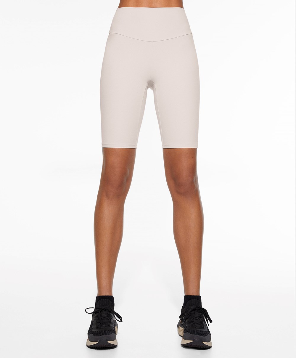 Oysho Comfortlux High-rise 25cm Cycle Leggings Ivory Ecru | XVYAWQ-853