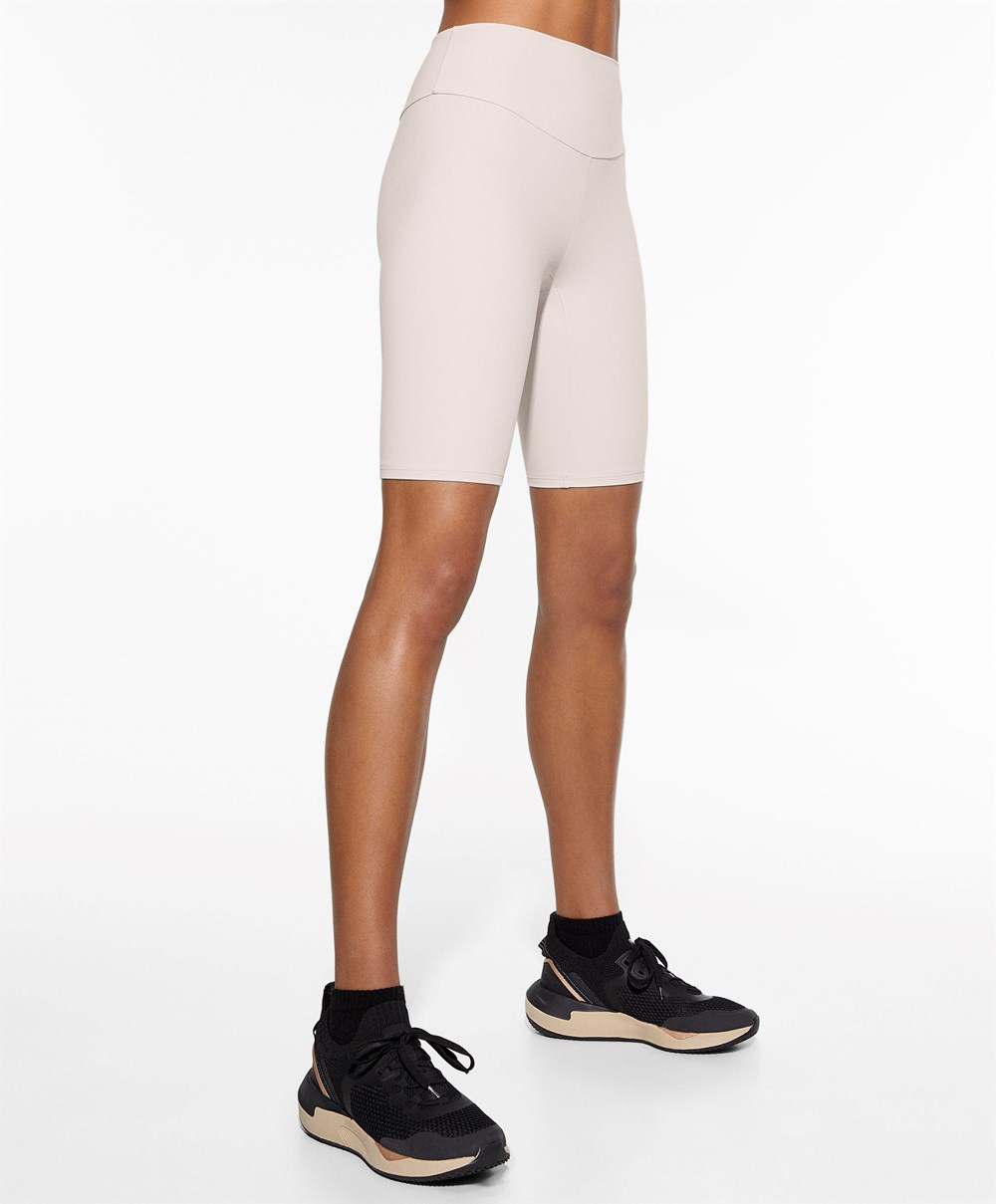 Oysho Comfortlux High-rise 25cm Cycle Leggings Ivory Ecru | XVYAWQ-853